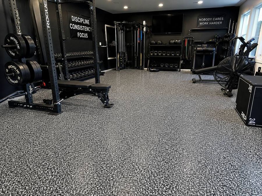 Epoxy floor in a workout room